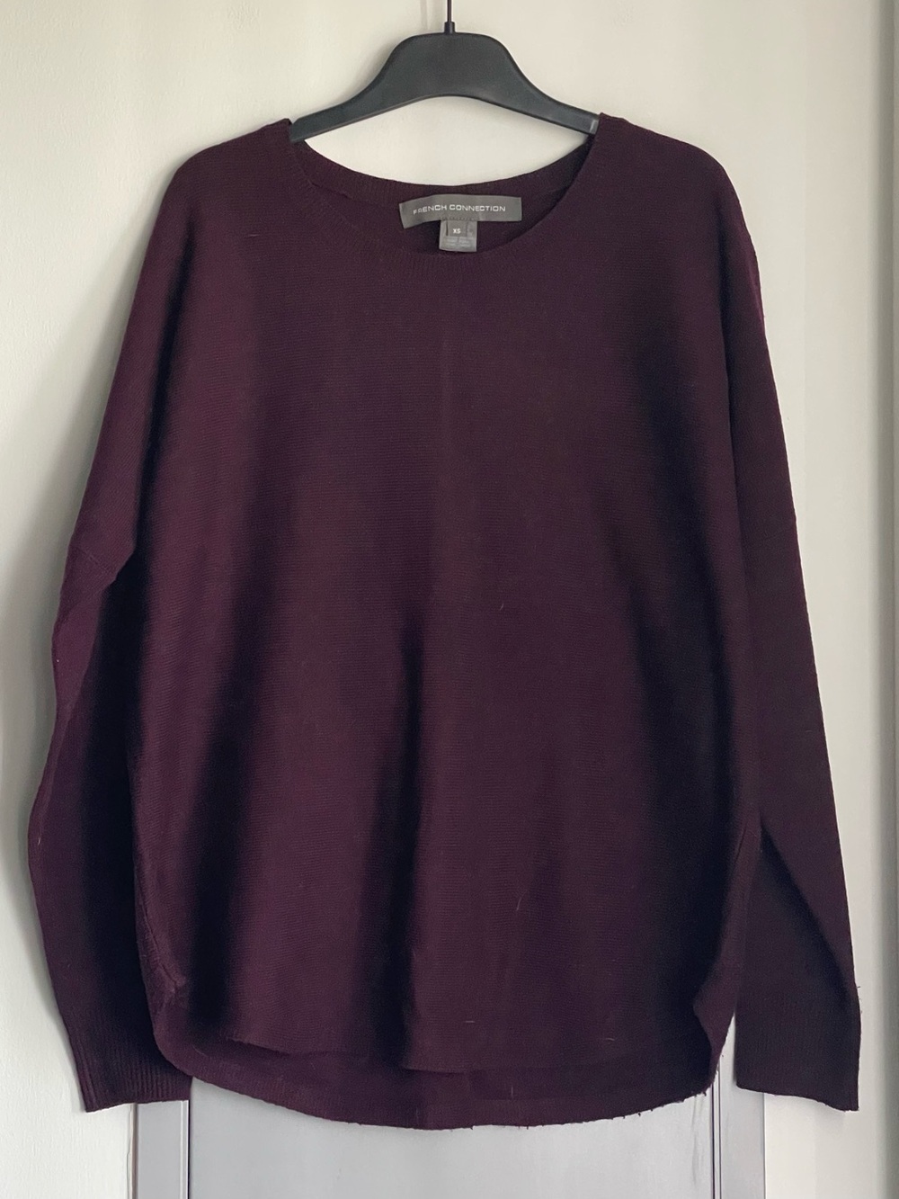 FRENCH CONNECTION Deep Plum Crewneck Sweater